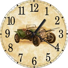 Ekart Yeşil Retro Araba Analog Duvar Saati