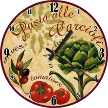 Ekart Mutfak Için Desenli Duvar Saati