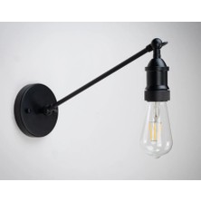Riolight  Modern1 Siyah Çift Mafsallı 1XE27 Duylu Metal Duvar Aplik