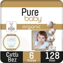 Pure Baby Organic Bebek Bezi 6 Numara Xl 15-27 kg 128 Adet
