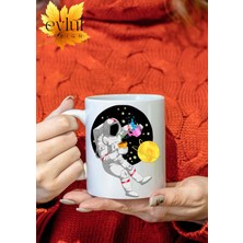 Eylül Design Astronot ve Uzay Temalı Özel Tasarım Baskılı Kupa Bardak