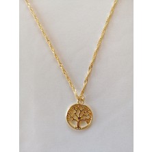 Hayat Ağacı Gold Renk Kadın Kolye