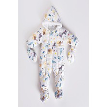 Modacity Sevimli Minik Kaplan Zebra Çıkarılabilir Patikli Kürklü Bebek Kozmonot Tulum