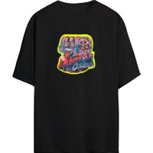 The Wert Jukerx Cow Baskılı Siyah Oversize Tshirt