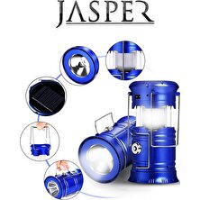 Jasper JPR-5800 Katlanabilir Kızaklı Güneş Enerjili Şarj Kablolu Ledli Kamp Piknik  Lambası