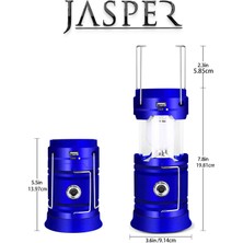 Jasper JPR-5800 Katlanabilir Kızaklı Güneş Enerjili Şarj Kablolu Ledli Kamp Piknik  Lambası