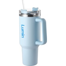 Lumin Quencher Tumbler 0,89 Litre Vakum Yalıtımlı Termos Bardak Kapaklı ve Pipetli Cloud Blue