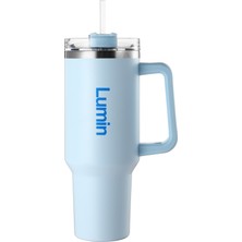 Lumin Quencher Tumbler 0,89 Litre Vakum Yalıtımlı Termos Bardak Kapaklı ve Pipetli Cloud Blue