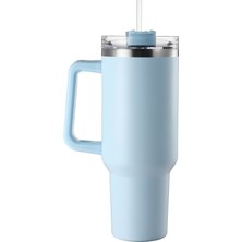 Lumin Quencher Tumbler 0,89 Litre Vakum Yalıtımlı Termos Bardak Kapaklı ve Pipetli Cloud Blue