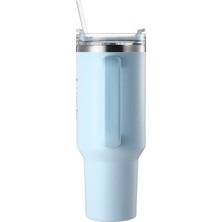 Lumin Quencher Tumbler 0,89 Litre Vakum Yalıtımlı Termos Bardak Kapaklı ve Pipetli Cloud Blue