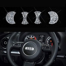 İdeal Aksesuar Audi Taşlı Direksiyon Logosu Kristal Audi Stone Steering Wheel Logo Crystal Arma Iç Logo 4 Parça