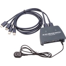 Vcom DD221-4K 2 Port HDMI 1.4V 4K@30Hz Plastik Kasa Kvm Switch