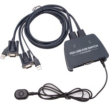 Vcom DD211-2K 2 Port VGA 1080P@60Hz Plastik Kasa Kvm Switch