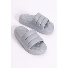 Tonny Black Kadın Gri Rahat Kalıp Dilimli Model Önü Açık Eva Terlik