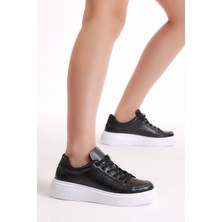 Tonny Black Kadın Siyah Poli Taban Bağcıklı Spor Ayakkabı