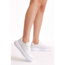 Tonny Black Kadın Beyaz Poli Taban Bağcıklı Spor Ayakkabı