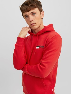 Jack & Jones Jjecorp Logo Sweat Hood Play Noos Kırmızı