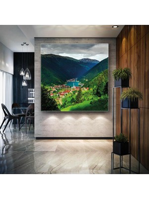 SML Tablo Trabzon Uzungöl Dağ ve Göl Karadeniz Doğa Manzara Kanvas Tablo