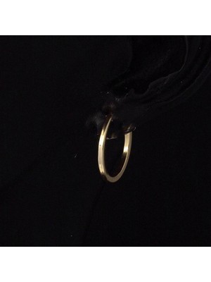 Bilezikci 14 Ayar 1,5 Cm. Çaplı Düz Altın Halka Küpe