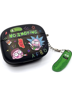 Zen AI Airpods Pro 1/2. Nesil Uyumlu Sevilen Fantastik Çizgi Karakter Rick Morty Desenli Hediye Kılıf