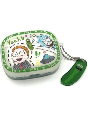 Zen AI Airpods Pro 1/2. Nesil Uyumlu Sevilen Fantastik Karakter Rick Morty Desenli Beyaz Hediye Kılıf