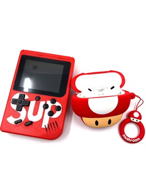 Zen AI Airpods Pro 1/2. Nesil Sevilen Oyun Konsolu Karakteri Mario Toad Karakter Tasarımlı Hediye Kılıf