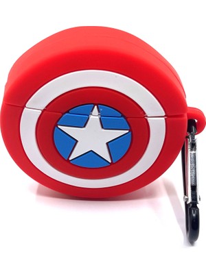 Zen AI Airpods 3. Nesil Uyumlu Sevilen Karakter Captain America Kalkan Tasarımlı Hediye Kılıf