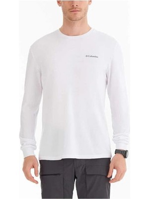 Columbia Csc M Basic Sm Logo Ls Tee Beyaz Erkek Tişört CS0354-100