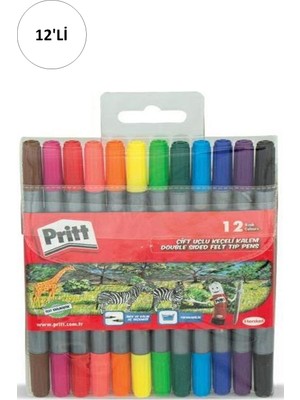 Pritt 12 Li Pritt Çift Uçlu Keçeli Kalem - 12 Renk