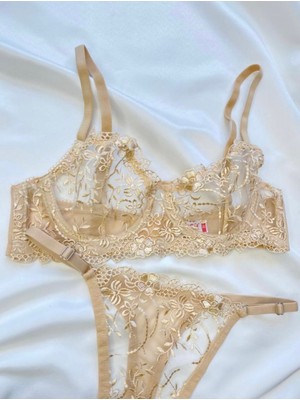Lumenia Ten Brode Sütyen Takım, Iç Giyim Kadın, Bayan Sexy Iç Çamaşırı,dantel Tül Fantezi Iç Çamaşırı