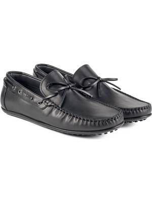 River World Erkek Ayakkabısı Siyah Renk  Deri Loafer Trpl