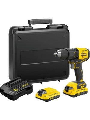 Stanley 18V 1.5AH V20 Çift Akülü Kömürsüz Darbesiz Matkap