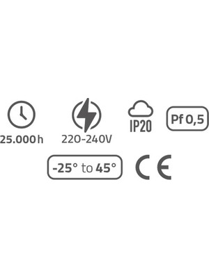 Full Reyon 5 Watt Gün Işığı, Siyah Kasa, Sensörsüz Merdiven, Basamak, Koridor, Hol, Antre Armatürü, LED Armatür