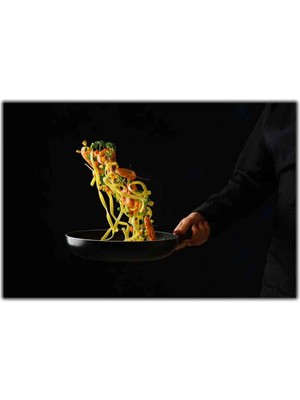 Tablo Dekor Tavada Sebzeli Makarna Kanvas Tablo