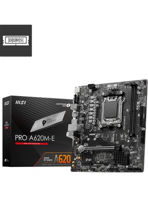 MSI MB PRO A620M-E AM5 DDR5 6000MHZ(OC) HDMI VGA 1X M.2 USB3.2 GIGABIT LAN MATX