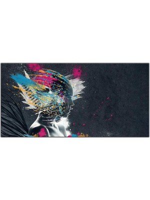 Tablo Dekor Neon Renkli Kadın Kanvas Tablo