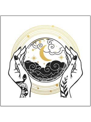 Tablo Dekor Vektörel Sihir Küresi Kanvas Tablo