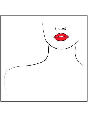 Tablo Dekor Çizgisel Kırmızı Rujlu Kadın Kanvas Tablo