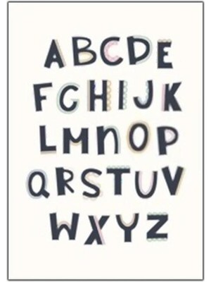 Tablo Dekor Ingilizce Dersi Için Harfler Kanvas Tablo