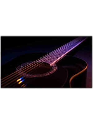Tablo Dekor Siyah Gitar Kanvas Tablo