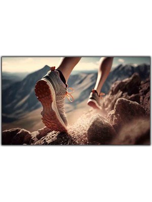 Tablo Dekor Dağda Yürüyüş Kanvas Tablo
