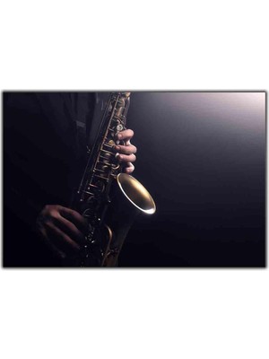 Tablo Dekor Saksafon Çalan Adam Kanvas Tablo