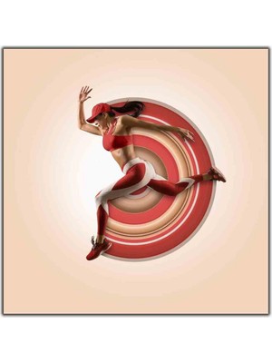 Tablo Dekor Atletik Koşan Kadın Kanvas Tablo