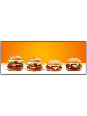 Tablo Dekor Hamburger Menüleri Kanvas Tablo