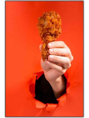 Tablo Dekor Soslu Çıtır Tavuk But Kanvas Tablo