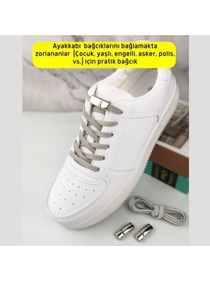 ipekbazaar Takbırak Mıknatıslı Lastikli Ayakkabı Bağcığı, Akıllı Bağcık, Bot, Çocuk, Spor Converse Nike Bağcık