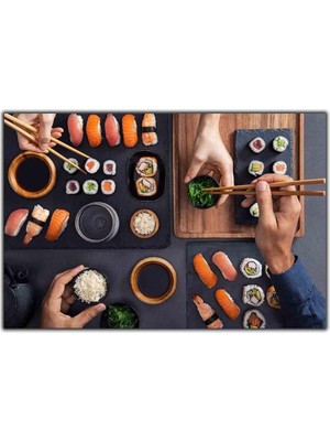 Tablo Dekor Suşi Menüsü Kanvas Tablo