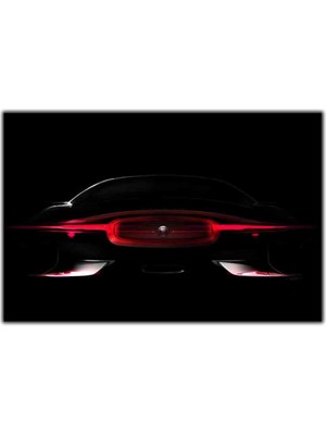 Tablo Dekor Kırmızı Işıklı Spor Araba Kanvas Tablo