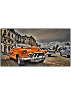Tablo Dekor Turuncu Buick Klasik Araba Kanvas Tablo