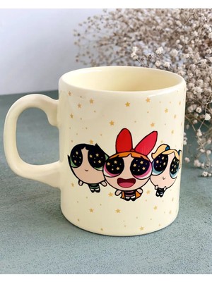 Bikutumutluluk Powerpuff Girls En İyi Arkadaş Gökyüzü Sarı Hediye Kupa Bardak